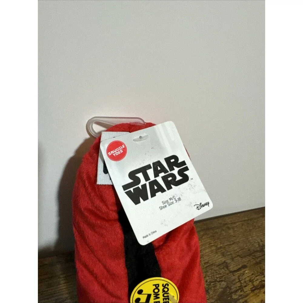 Star Wars Children's Boy's Slippers Snuggle Toes With Sound Red M/L